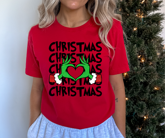 Green Guy Christmas Heart DTF Transfer