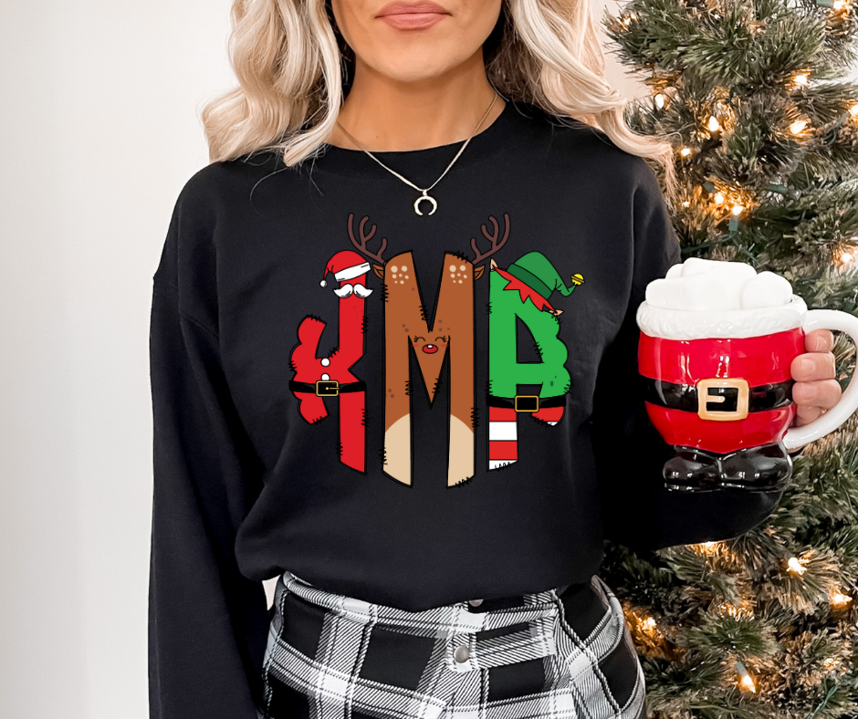 Custom Christmas Monogram DTF Transfer