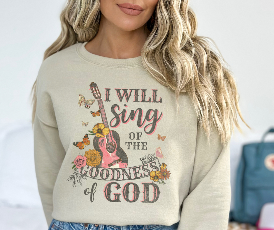 I Will Sing of the Goodness of God Pink DTF Transfer