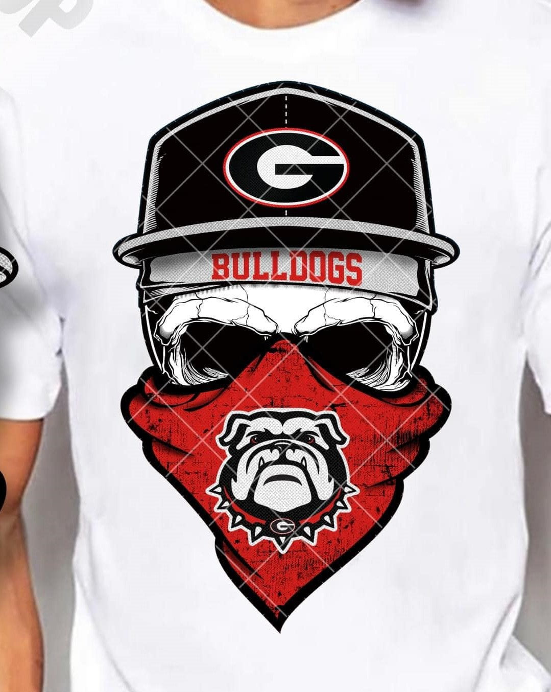 Georgia Bulldogs Skull Bandana