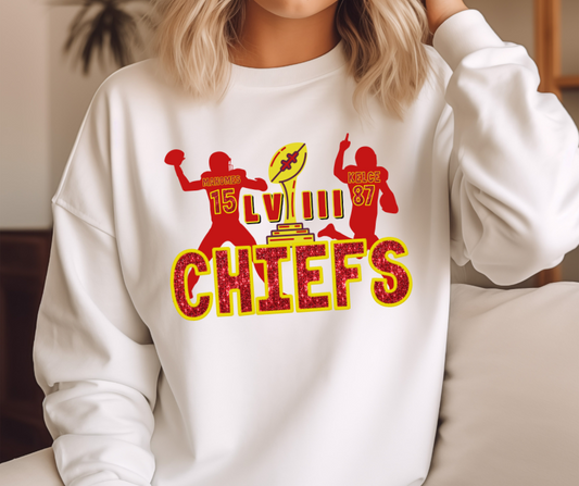 Faux Chiefs LVIII DTF Transfer