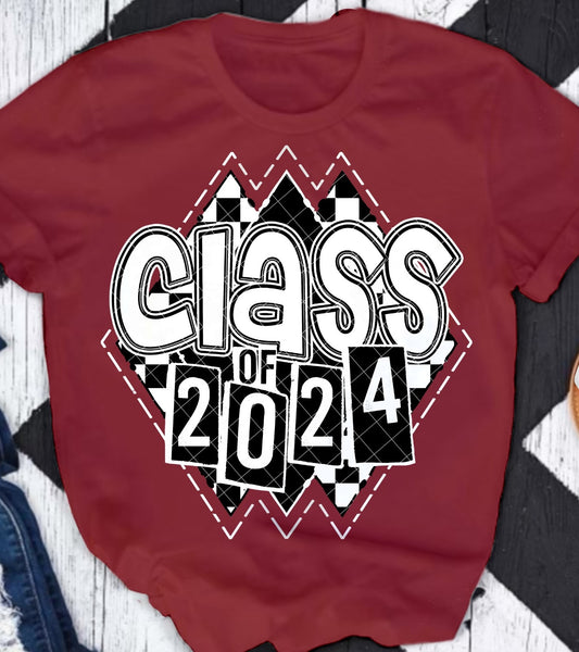 Class Of 2024 WHITE DTF Transfer
