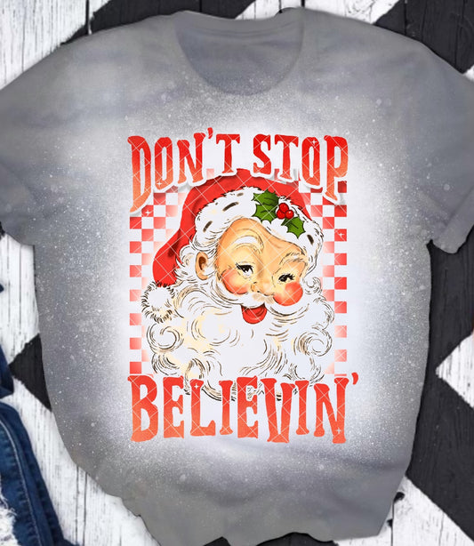 Don't Stop Believing Santa Claus DTF Transfer