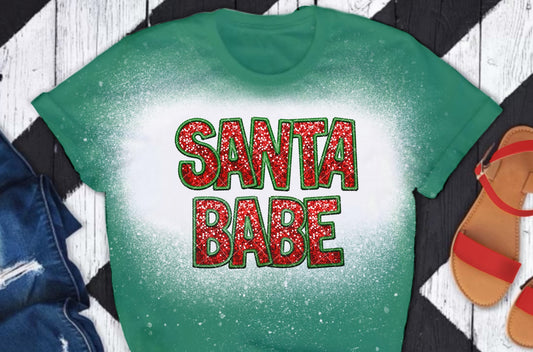 Santa Babe Glitter DTF Transfer