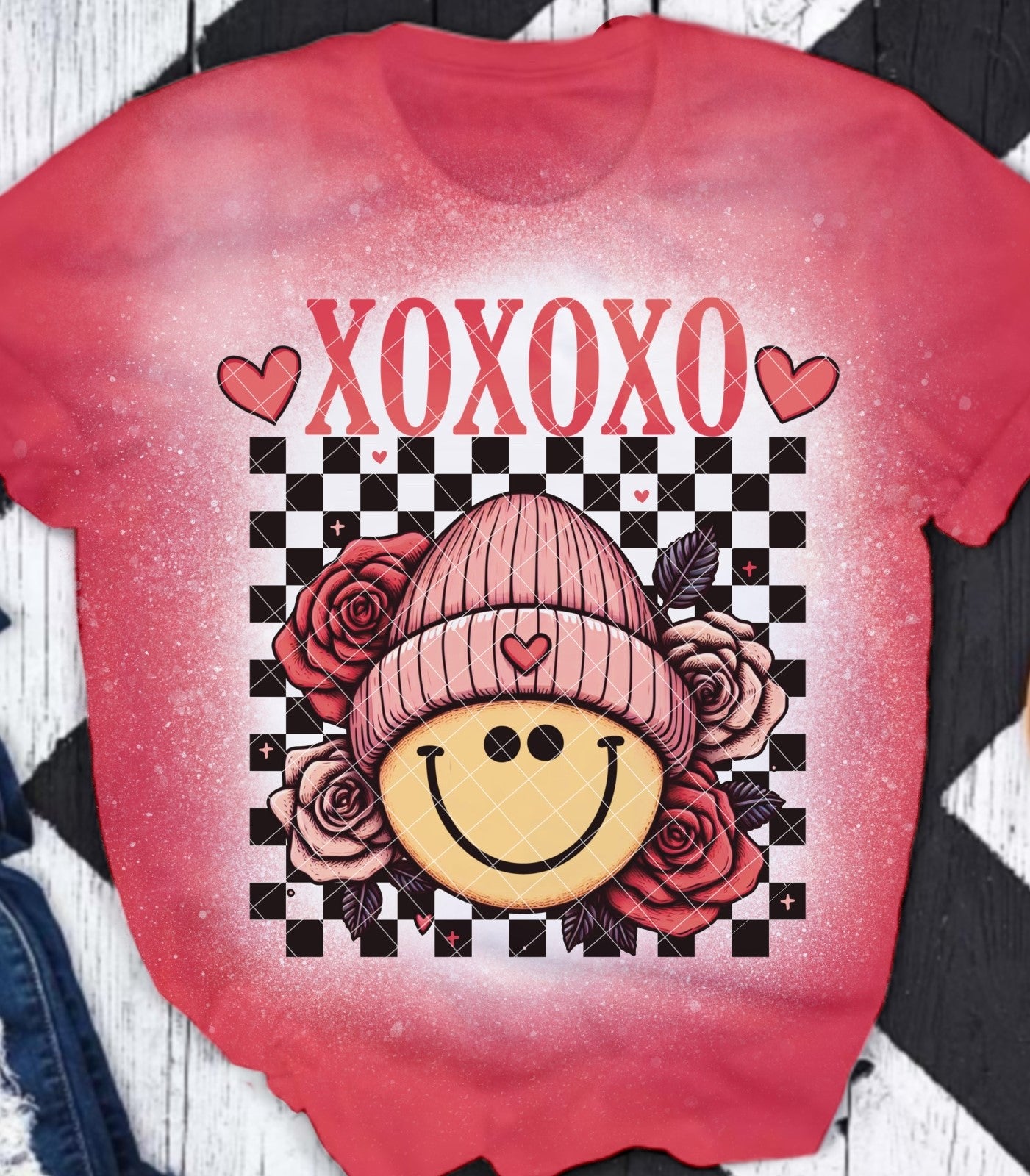 XOXOXO Retro Checkered DTF Transfer