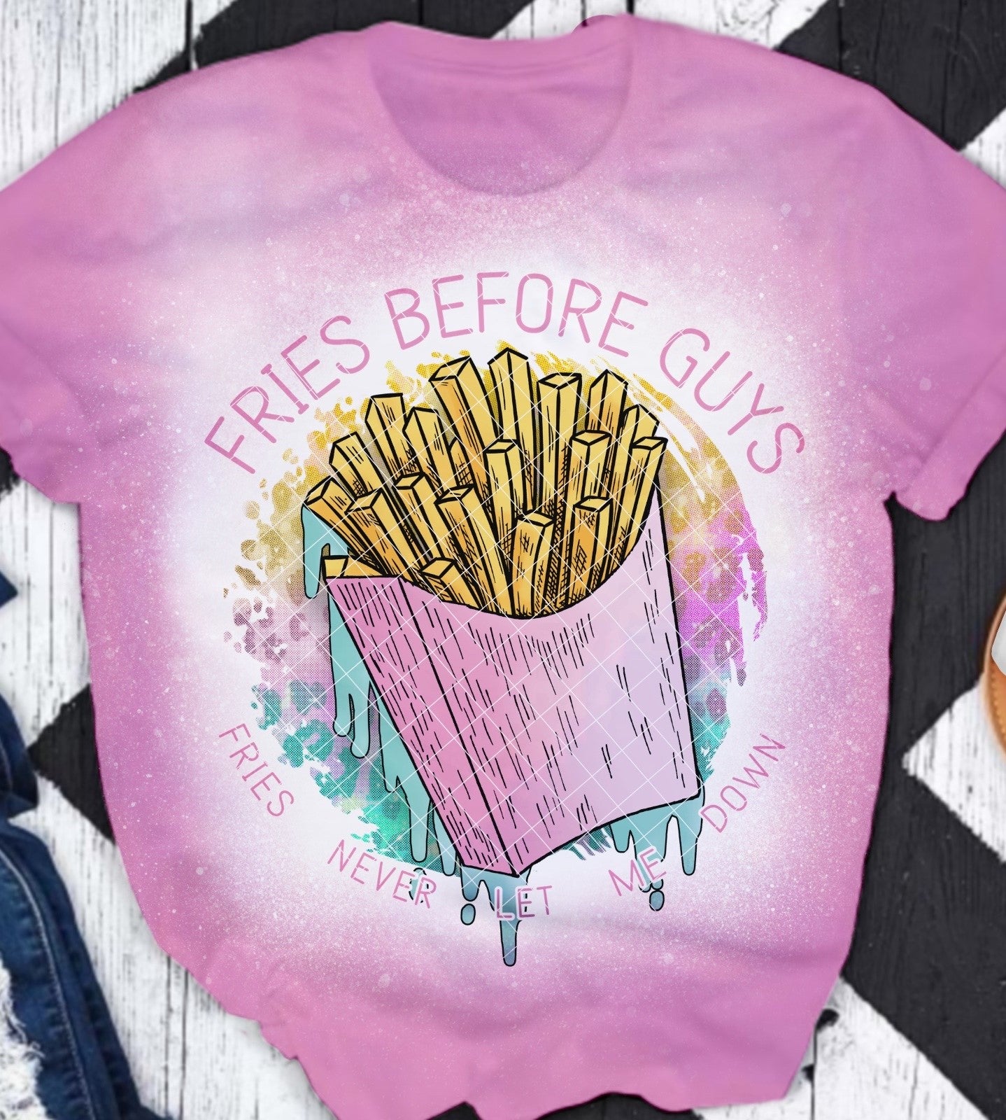 Fries Before Guys Pink DTF Transfer