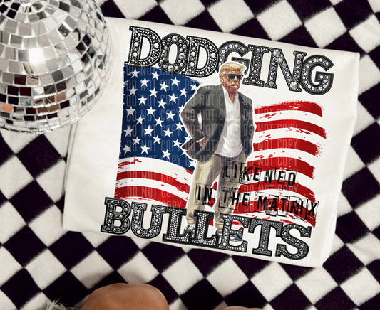 Dodging Bullets Rhinestone Bling Flag