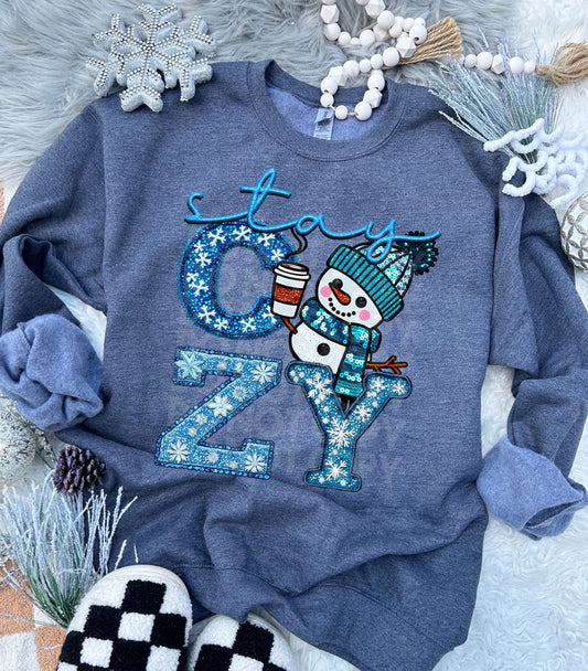 Faux Stay Cozy Snowman