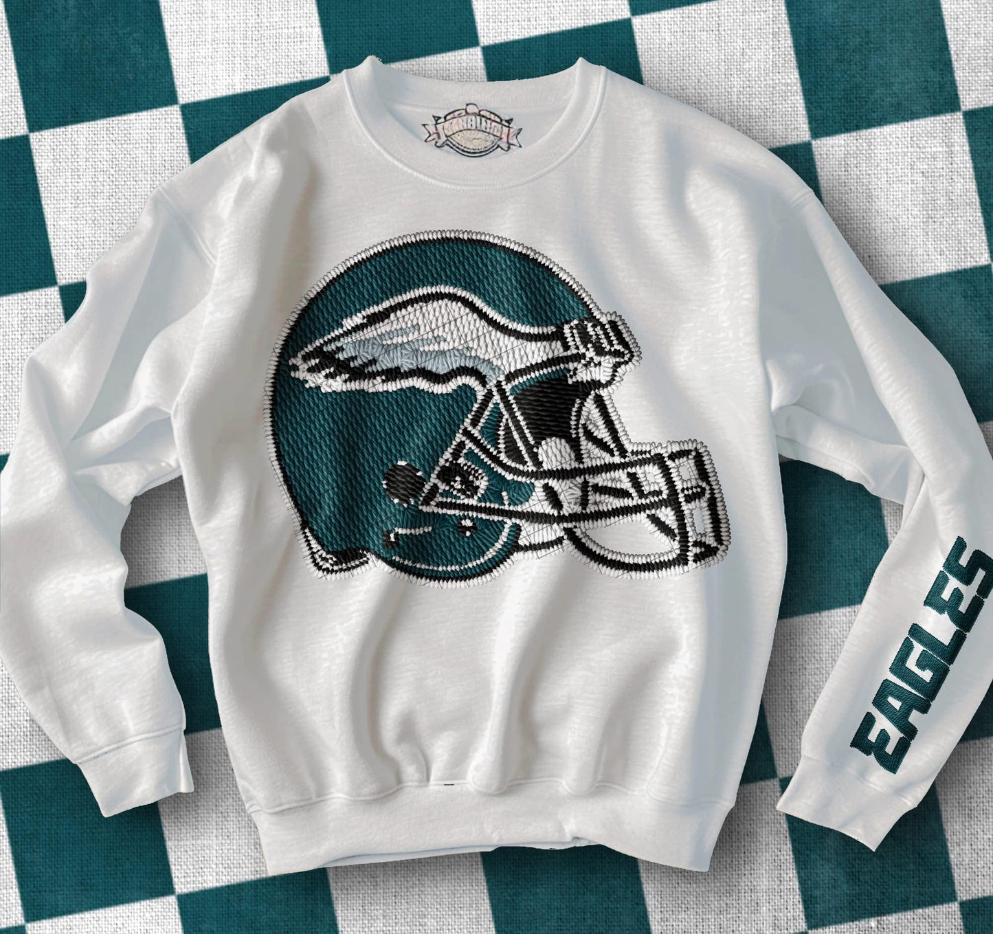 Pro Football Team Playoffs Faux Twill Embroidery Helmet (Choose Yours) (Sleeves Sold Separately)