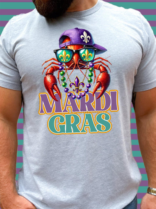 Mardi Gras Crab With Background DTF Transfer