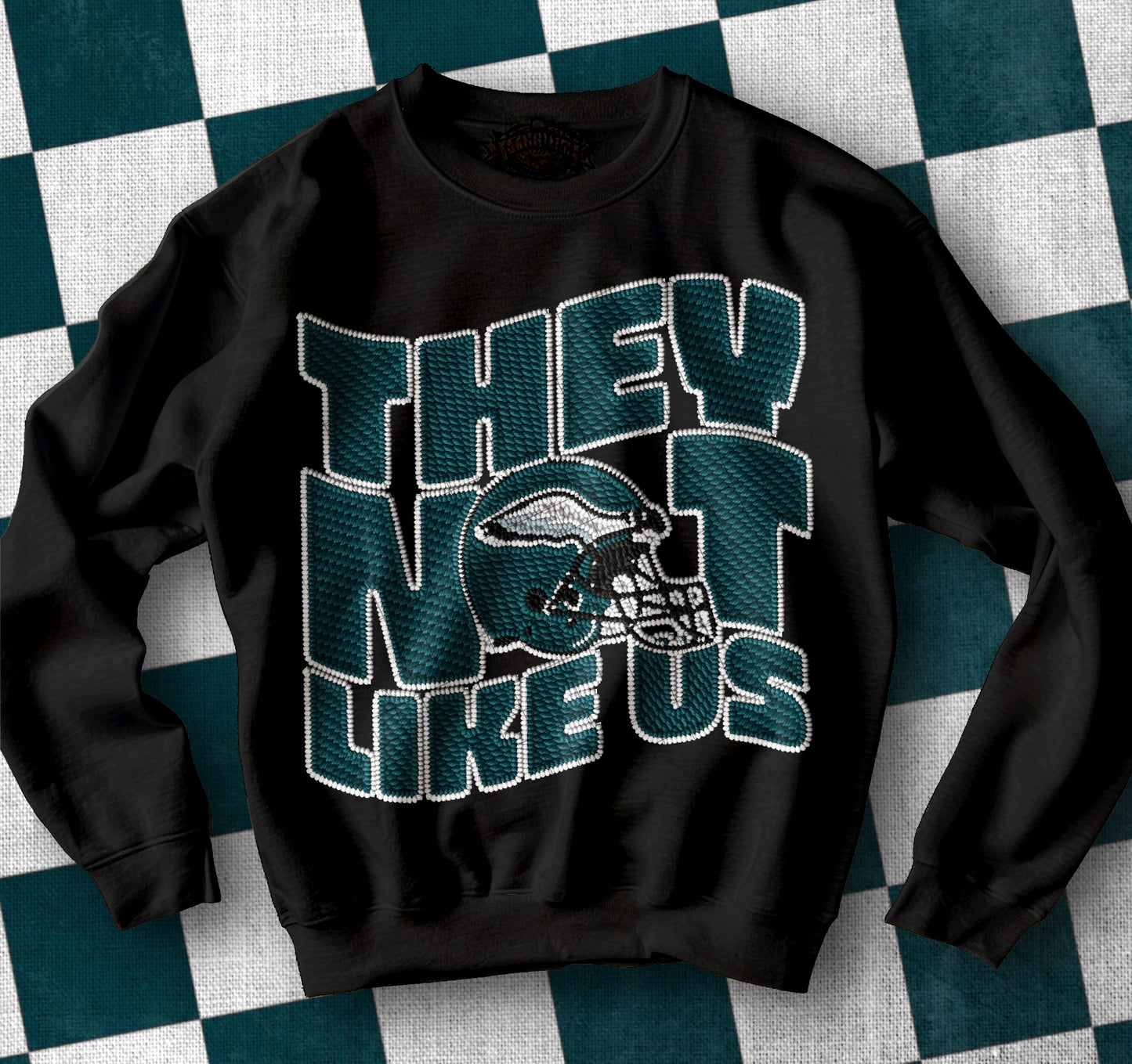 Faux Embroidery Twill They Not Like Us Eagles