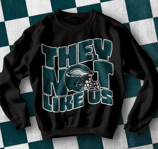 Faux Embroidery Twill They Not Like Us Eagles