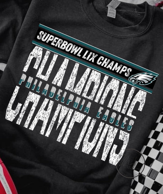 Philly Eagles SB LIX Champions Distress