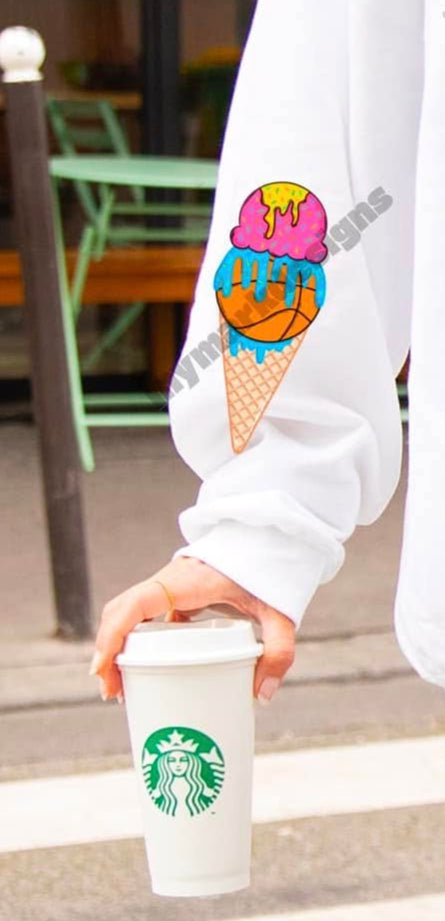 Basketball Ice Cream Cone Drip