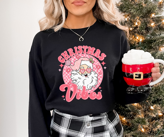 Pink Christmas Vibes DTF Transfer