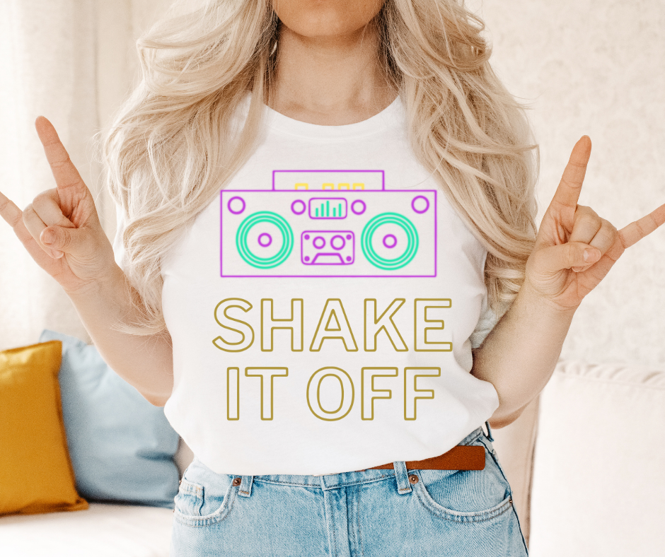 Shake It Off Stereo DTF Transfer
