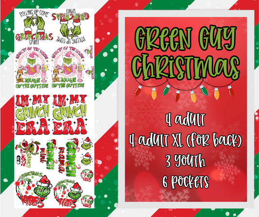 Green Guy Christmas Gang Sheet