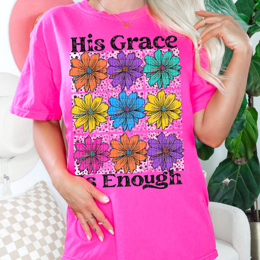 His Grace Is Enough Bright Dotted Floral