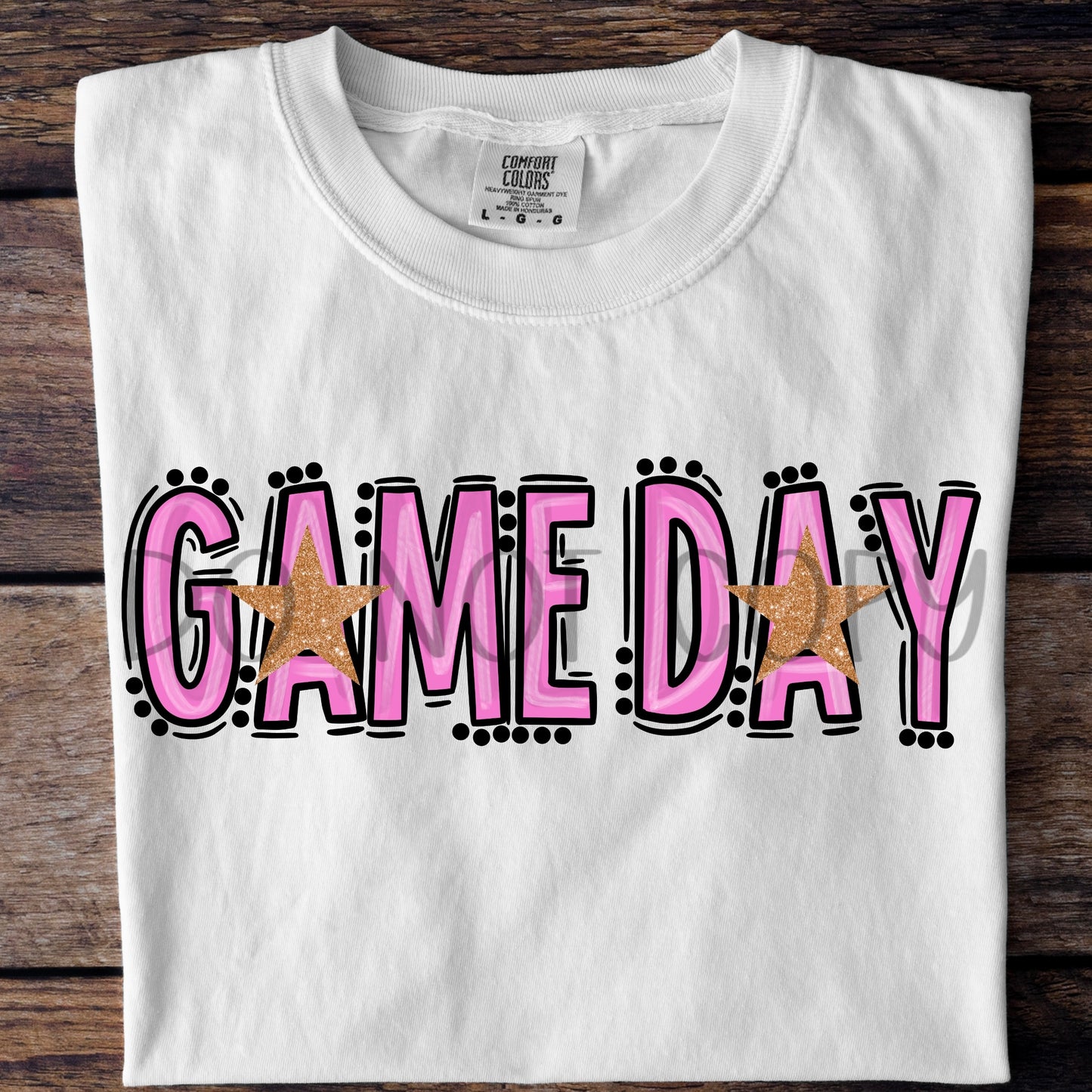 Game Day Pink Gold Glitter Star