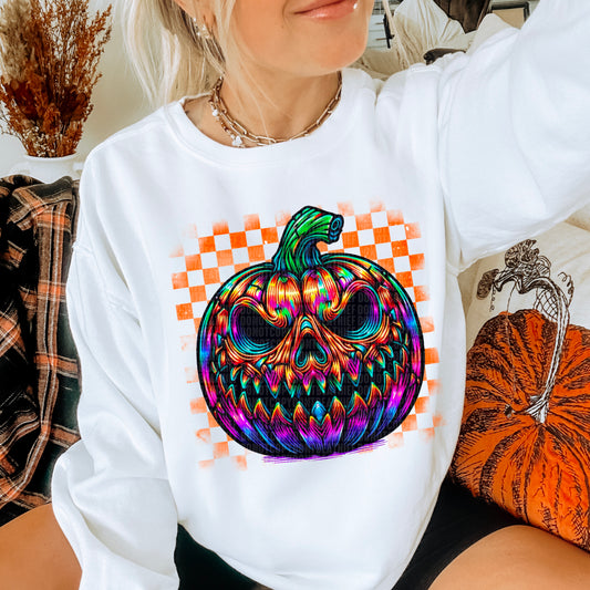 Rainbow Pumpkin Checkered