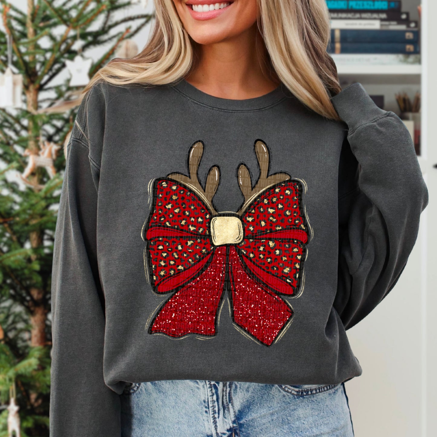 Reindeer Christmas Bow