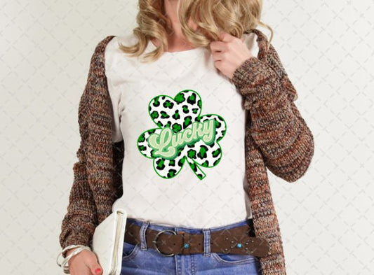 Green Leopard Shamrock Lucky