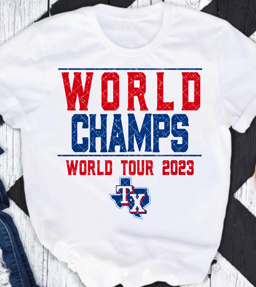 World Champs World Tour 2023 Texas Rangers DTF Transfer