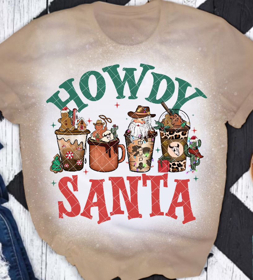 Howdy Santa Coffee Collage DTF Transfer