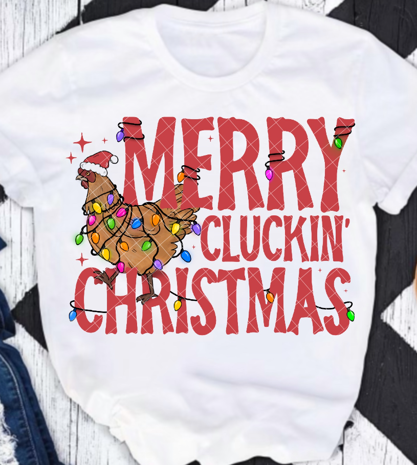 Merry Cluckin' Christmas DTF Transfer