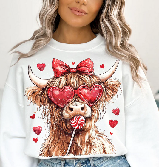 Valentine Highland Cow Sucker