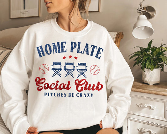 Faux Baseball Home Plate Social Club DTF Transfer