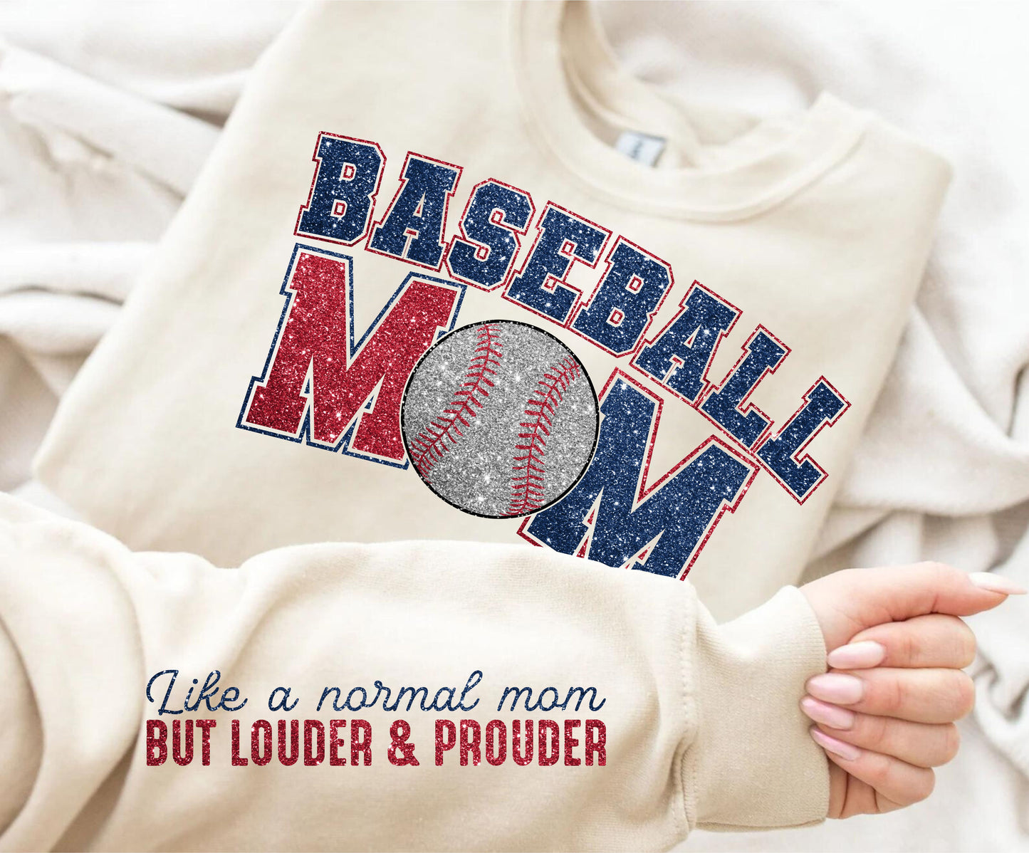 Faux Baseball Mom with Sleeve DTF Transfer