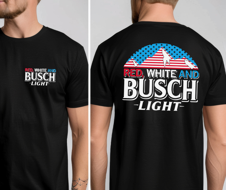 Red White Busch Light WITH pocket