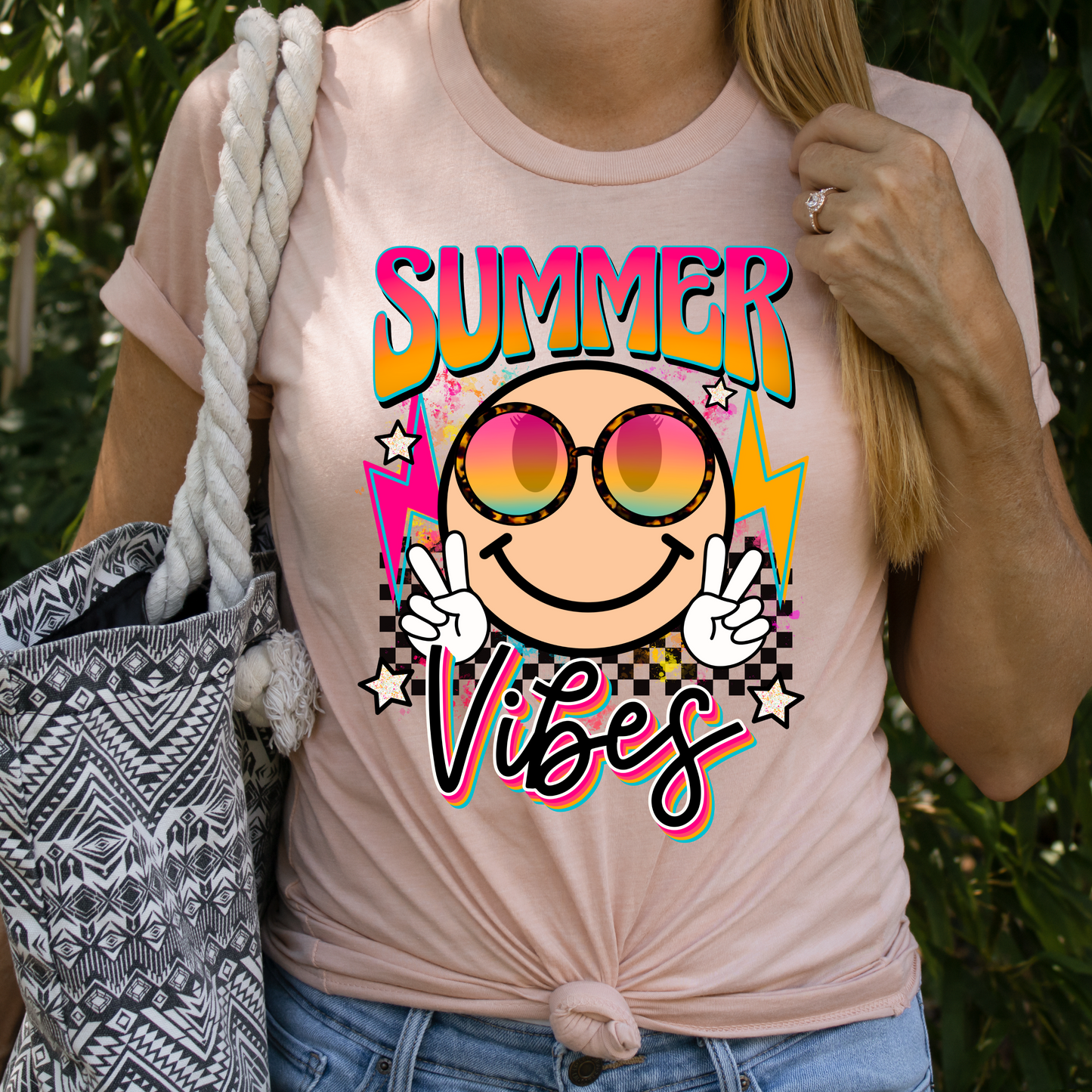 Summer Vibes Retro Smile DTF Transfer