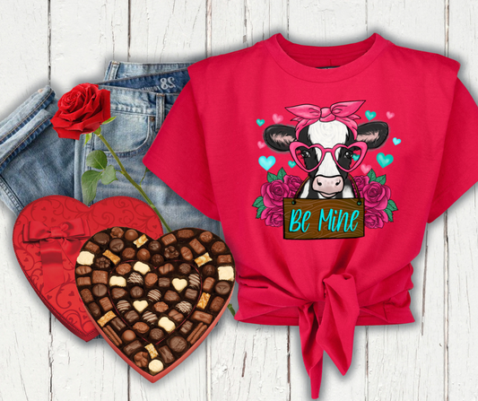 Be Mine Cow Valentine DTF Transfer