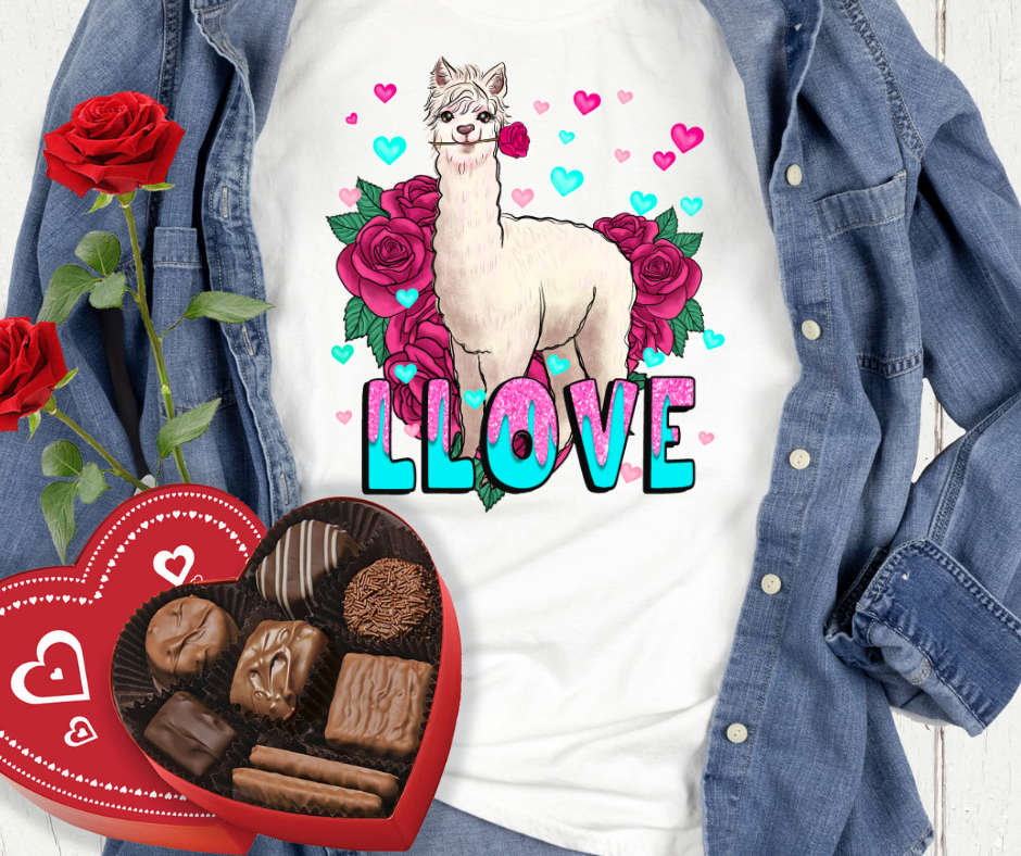 Llama Love Valentine DTF Transfer