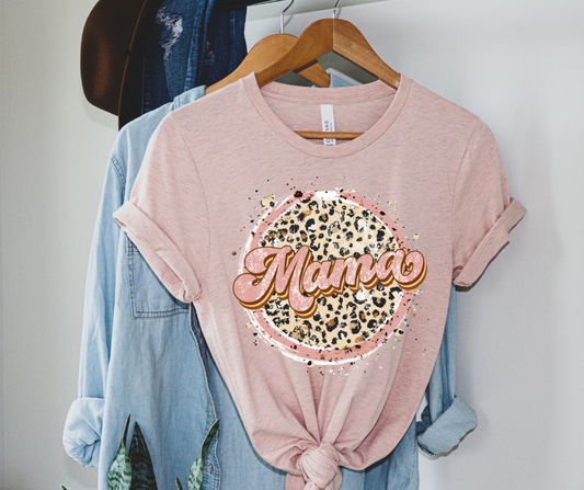 Distressed Leopard Mama Circle DTF Transfer