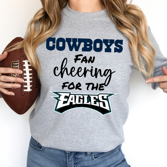 Cowboys Fan Cheering for the Eagles DTF Transfer